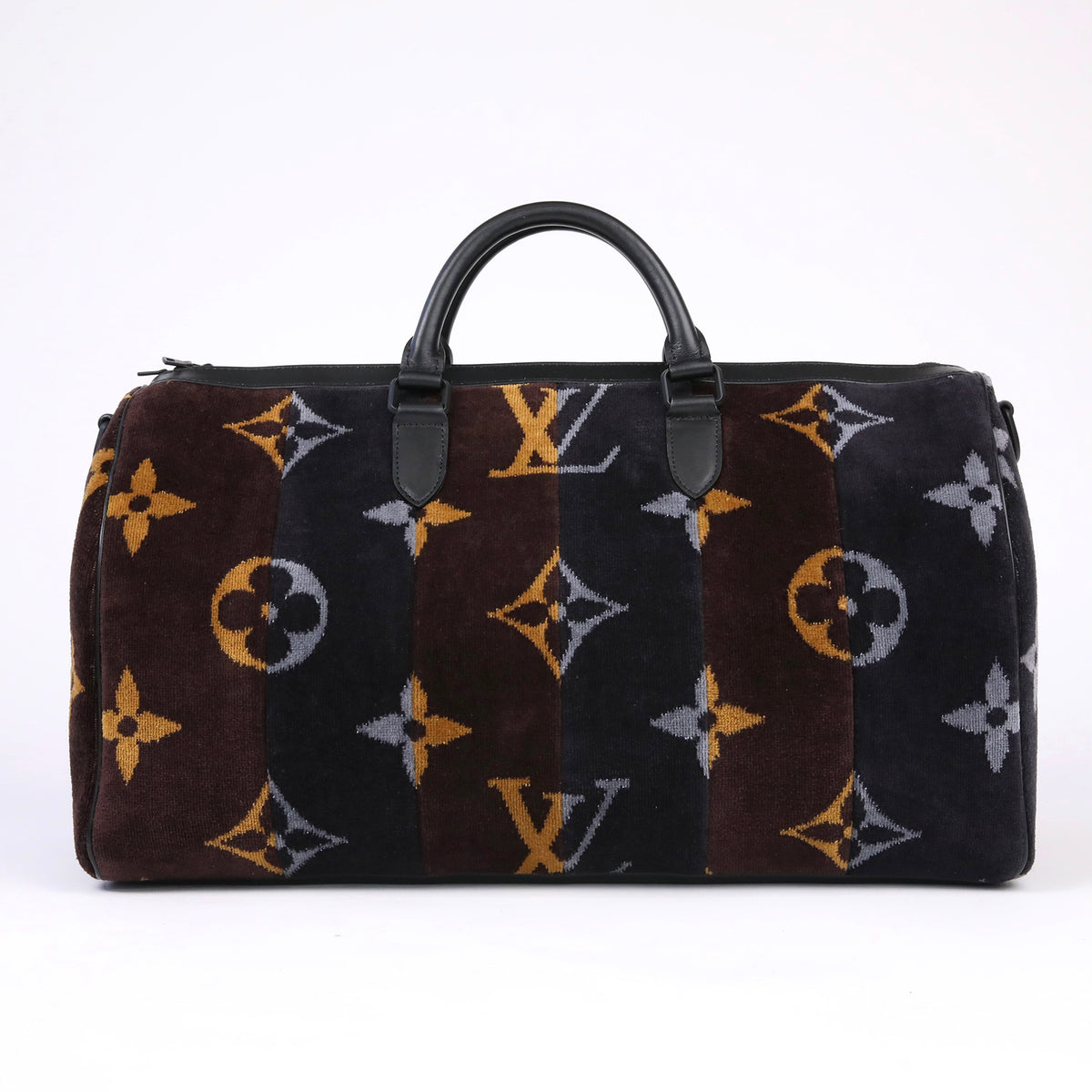 Etai Drori - Upcycled LV Beach Towel Pinstripe Keepall From Etai’s Personal Archive