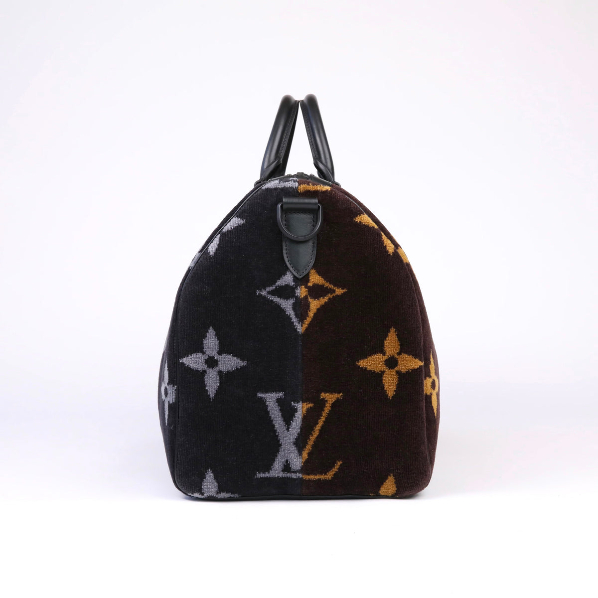 Etai Drori - Upcycled LV Beach Towel Pinstripe Keepall From Etai’s Personal Archive