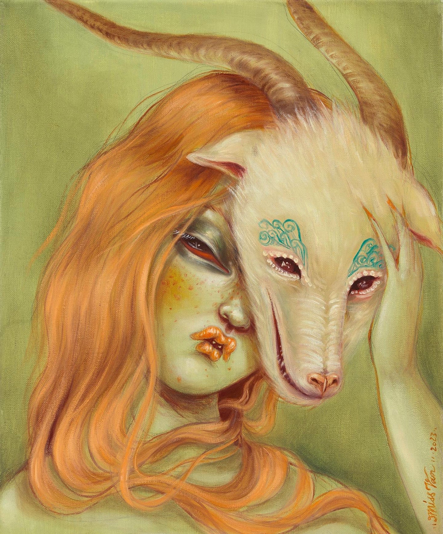 Miss Van - Portrait with Goat Mask